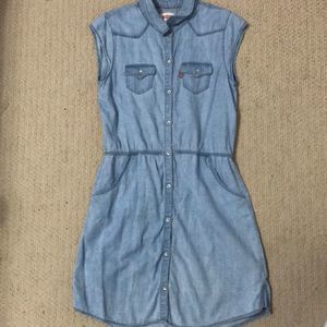 Blue Levi dress 13-14 years old